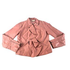 Miami Pink Faux Leather Jacket Size L
